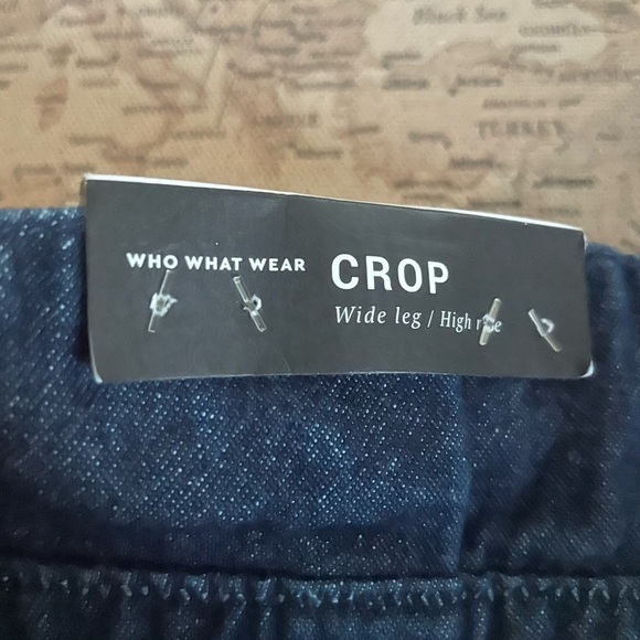 🆕Who What Wear Crop Wide Leg High Rise Denim Pants Size 6 New - Picture 7 of 13